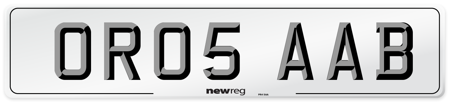 OR05 AAB Number Plate from New Reg